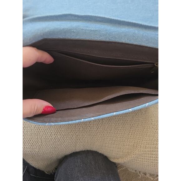 Womens Crossbody Denim Quilted Y2k Style One Of A Kind Purse BrassColor Hardware - Picture 5 of 9